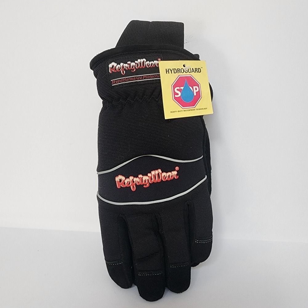 RefrigiWear HydroGuard Waterproof Insulated Leather Palm Work Gloves Black NEW - Picture 6 of 9